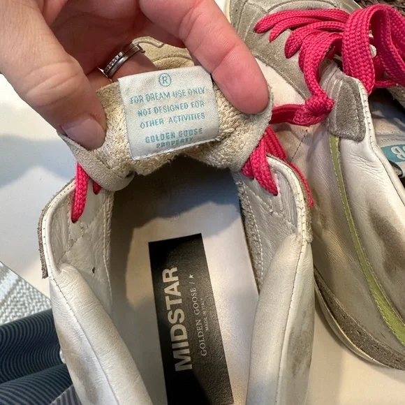 Golden Goose High-Top Sneakers with Pink and Gray Accents - Picture 6 of 7